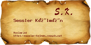 Sessler Kálmán névjegykártya